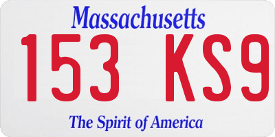 MA license plate 153KS9