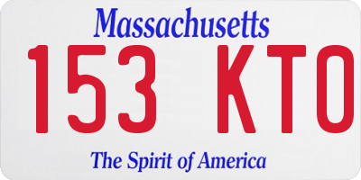 MA license plate 153KT0
