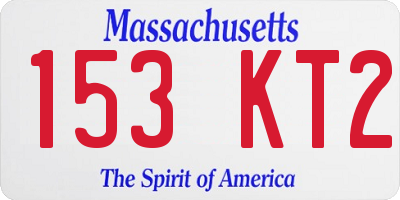 MA license plate 153KT2