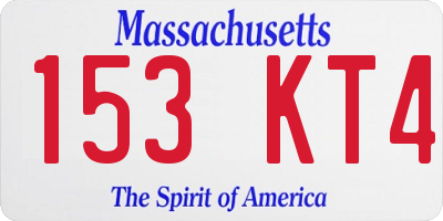 MA license plate 153KT4
