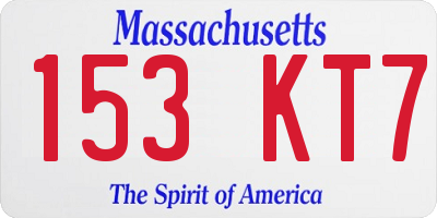 MA license plate 153KT7