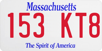 MA license plate 153KT8