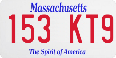 MA license plate 153KT9