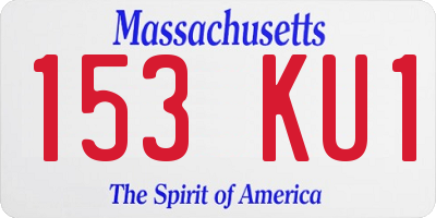 MA license plate 153KU1