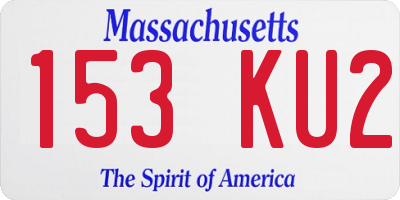MA license plate 153KU2