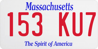 MA license plate 153KU7