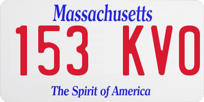 MA license plate 153KV0