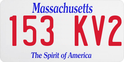 MA license plate 153KV2