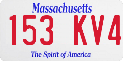 MA license plate 153KV4