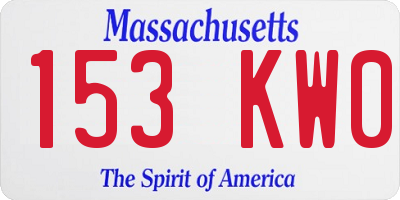 MA license plate 153KW0