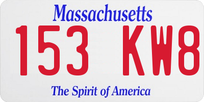 MA license plate 153KW8