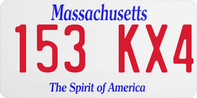 MA license plate 153KX4