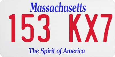 MA license plate 153KX7