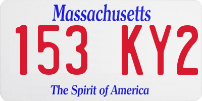 MA license plate 153KY2