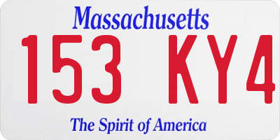 MA license plate 153KY4
