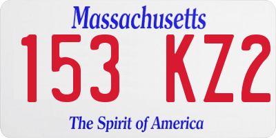 MA license plate 153KZ2