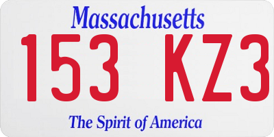 MA license plate 153KZ3