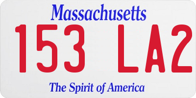 MA license plate 153LA2
