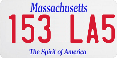 MA license plate 153LA5