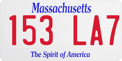 MA license plate 153LA7