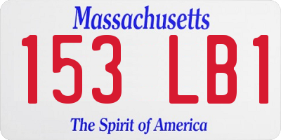 MA license plate 153LB1