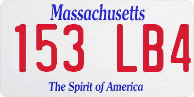 MA license plate 153LB4
