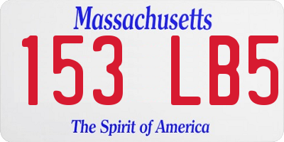 MA license plate 153LB5