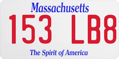 MA license plate 153LB8