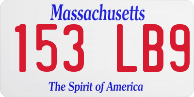 MA license plate 153LB9
