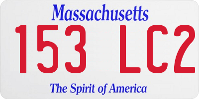 MA license plate 153LC2