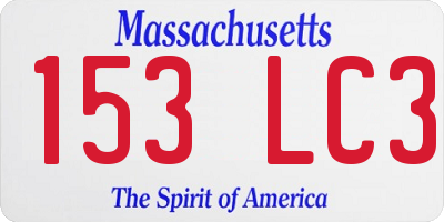 MA license plate 153LC3