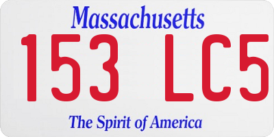 MA license plate 153LC5