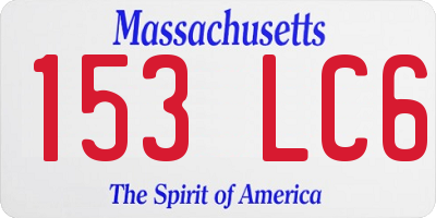 MA license plate 153LC6