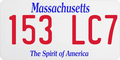 MA license plate 153LC7