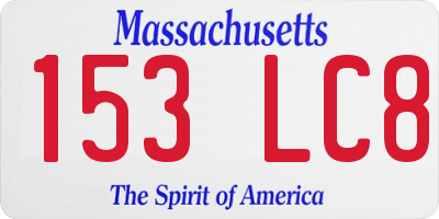 MA license plate 153LC8