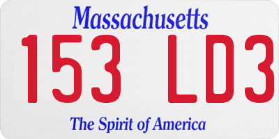 MA license plate 153LD3