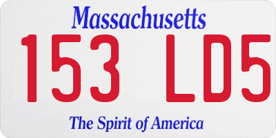 MA license plate 153LD5