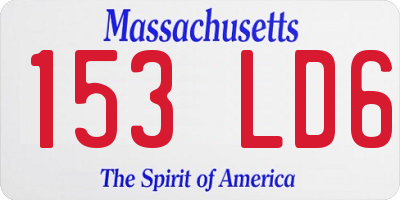 MA license plate 153LD6