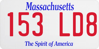 MA license plate 153LD8