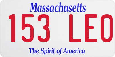 MA license plate 153LE0
