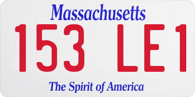 MA license plate 153LE1