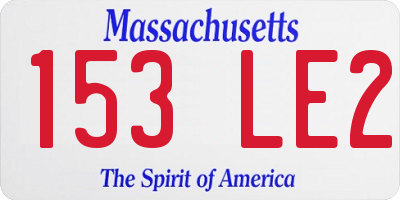 MA license plate 153LE2