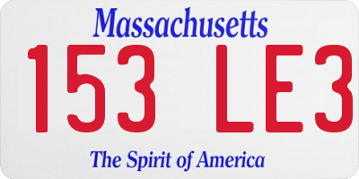 MA license plate 153LE3