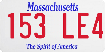 MA license plate 153LE4
