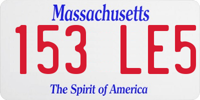 MA license plate 153LE5