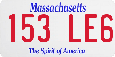 MA license plate 153LE6