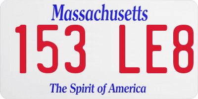 MA license plate 153LE8