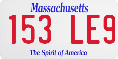 MA license plate 153LE9