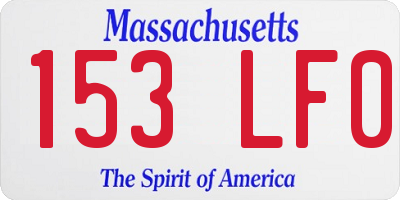 MA license plate 153LF0