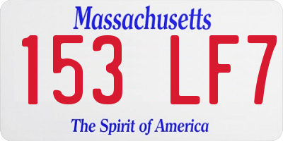 MA license plate 153LF7